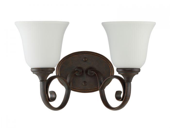 Mocha Bronze with Glass Shade Vanity Light - LV LIGHTING