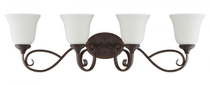 Mocha Bronze with Glass Shade Vanity Light - LV LIGHTING