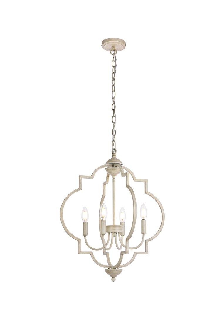 Weathered Dove with 4 Lights Chandelier - LV LIGHTING
