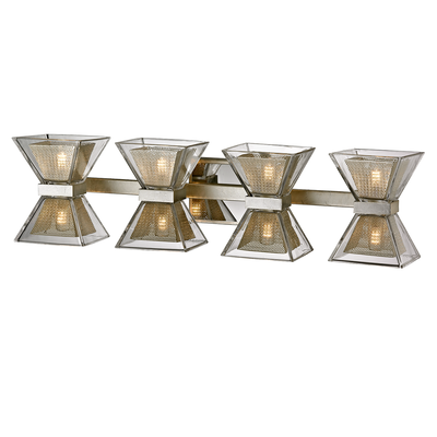 Steel Diamond Frame with Clear Glass Shade Vanity Light
