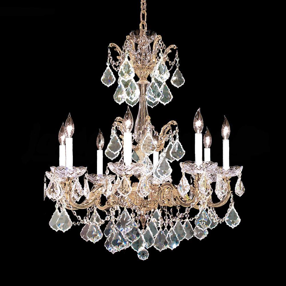 Gold Brown Patina Crystal Drop and Strand Chandelier - LV LIGHTING