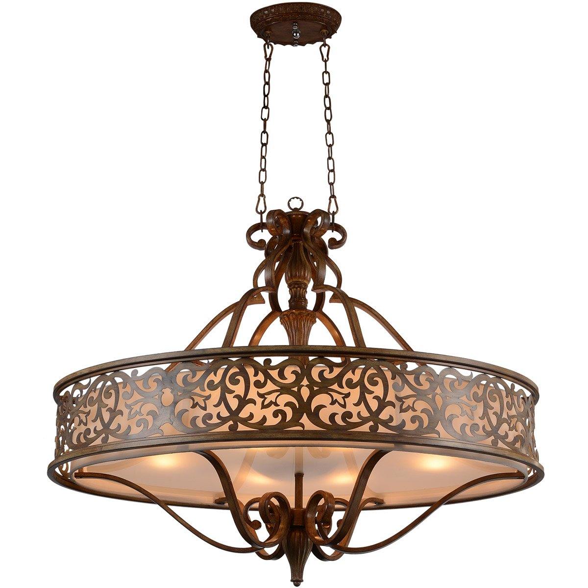 Brushed Choclate Drum Shade Chandelier - LV LIGHTING