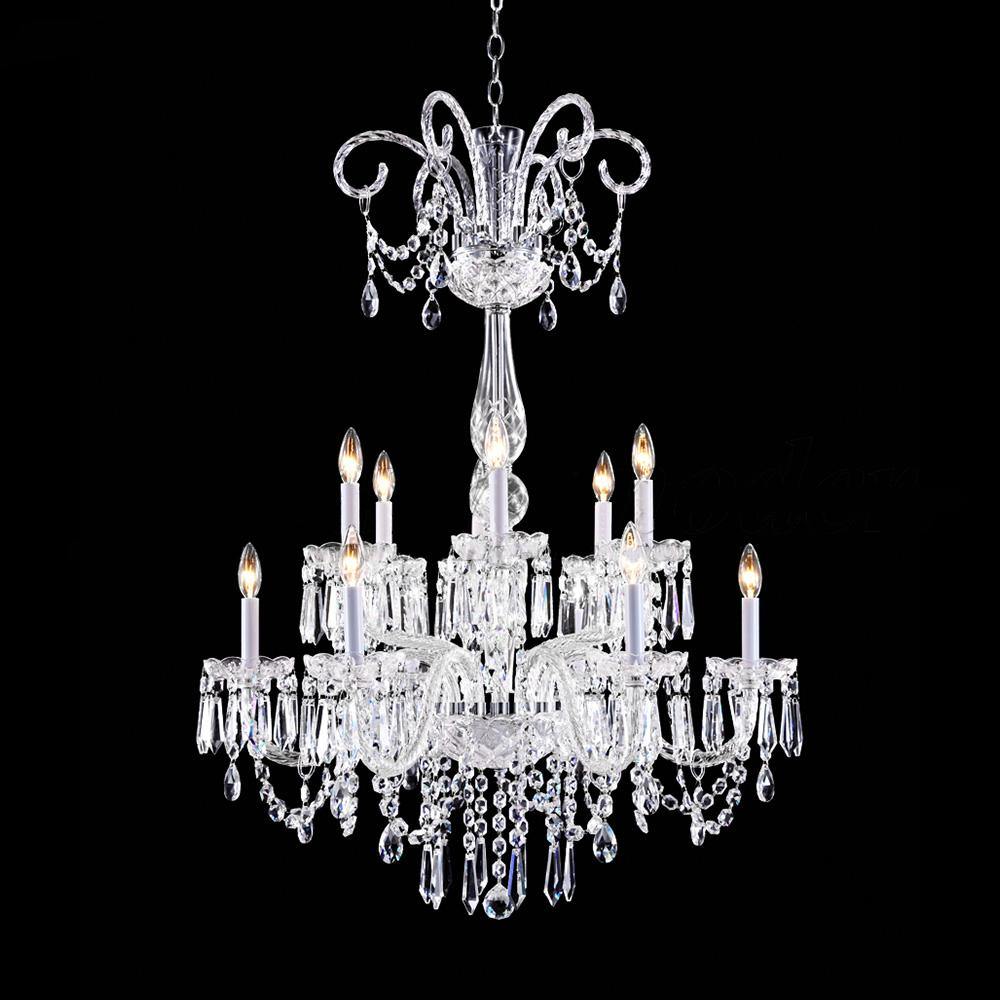 Chrome with Crystal Strand and Drop Chandelier - LV LIGHTING