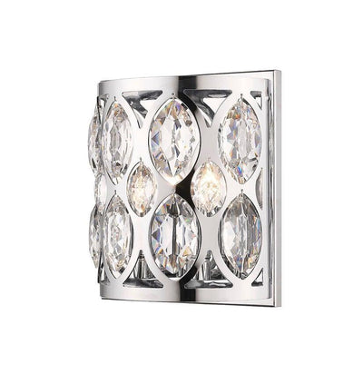 Steel with Openwork Pattern and Crystal Wall Sconce - LV LIGHTING