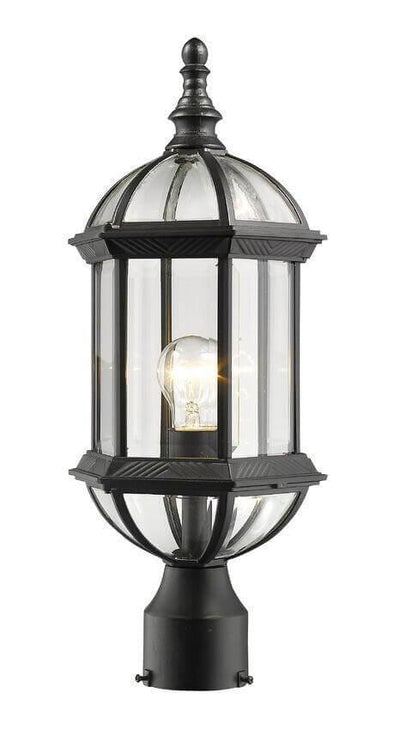 Aluminum with Clear Glass Shade Carriage Style Outdoor Post Light - LV LIGHTING