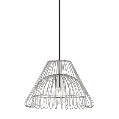 Polished Nickel Wire Shade Pendant