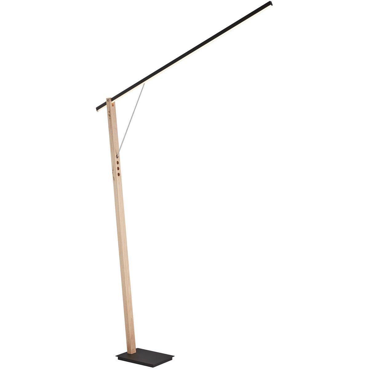 LED with Black and Wood Floor Lamp - LV LIGHTING