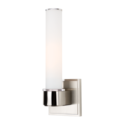 Steel Frame with Opal Matte Cylindrical Glass Shade Wall Sconce