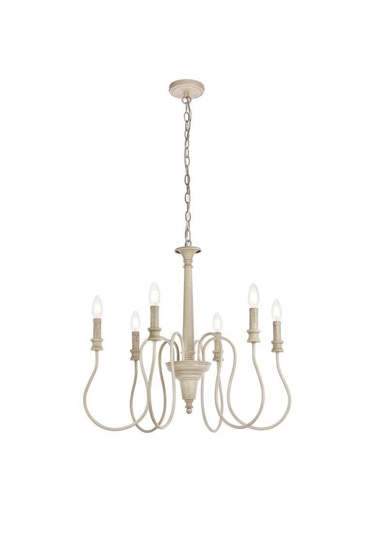 Weathered Dove with 6 Lights Chandelier - LV LIGHTING