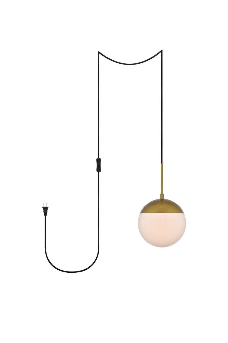 Brass Single Light with Clear Shade plug-in Pendant - LV LIGHTING
