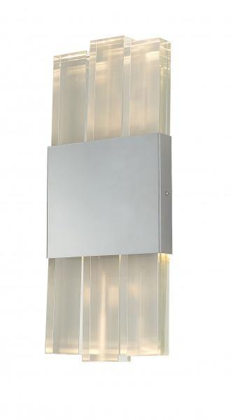 LED Steel Frame with Clear Crystal Plaque Wall Sconce - LV LIGHTING