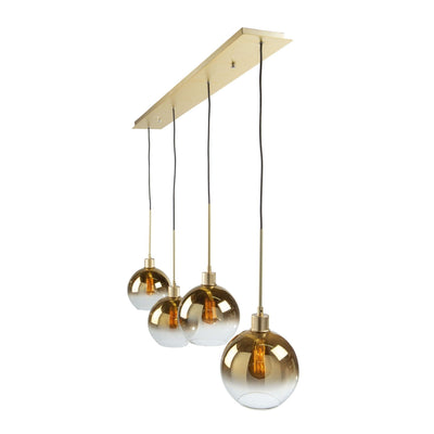 Gold Frame with Gold Semi Transparent Glass Shade Linear Pendant - LV LIGHTING