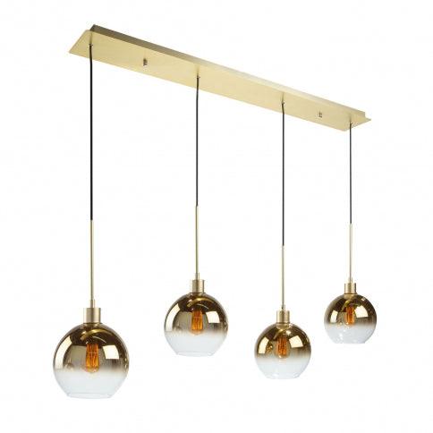 Gold Frame with Gold Semi Transparent Glass Shade Linear Pendant - LV LIGHTING