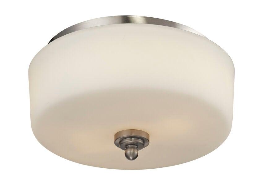 Brushed Nickel with Matte Opal Glass Shade Flush Mount - LV LIGHTING