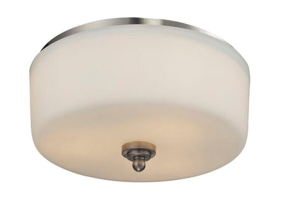 Brushed Nickel with Matte Opal Glass Shade Flush Mount - LV LIGHTING