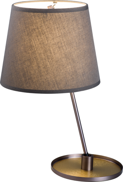 LED Deep Taupe Frame with Grayish Green Fabric Shade Table Lamp
