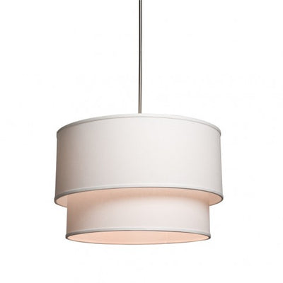 Steel Rod with Double Layer Linen Drum Shade Pendant
