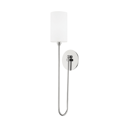 Steel Arch Arm with White Fabric Shade Wall Sconce - LV LIGHTING