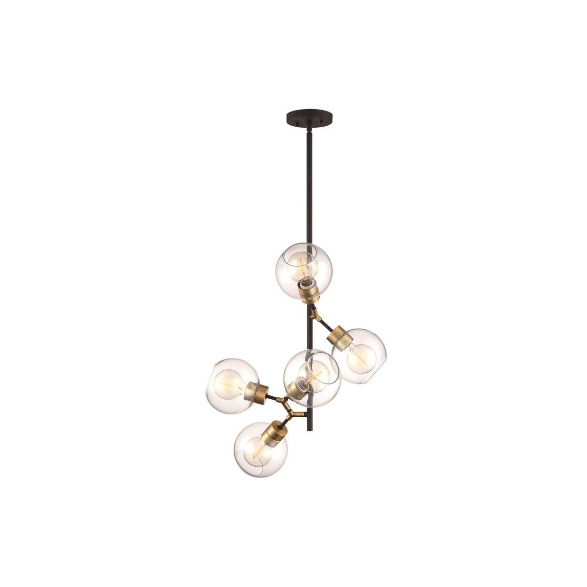 Steel Arms with Clear Glass Shade Adjustable Pendant - LV LIGHTING