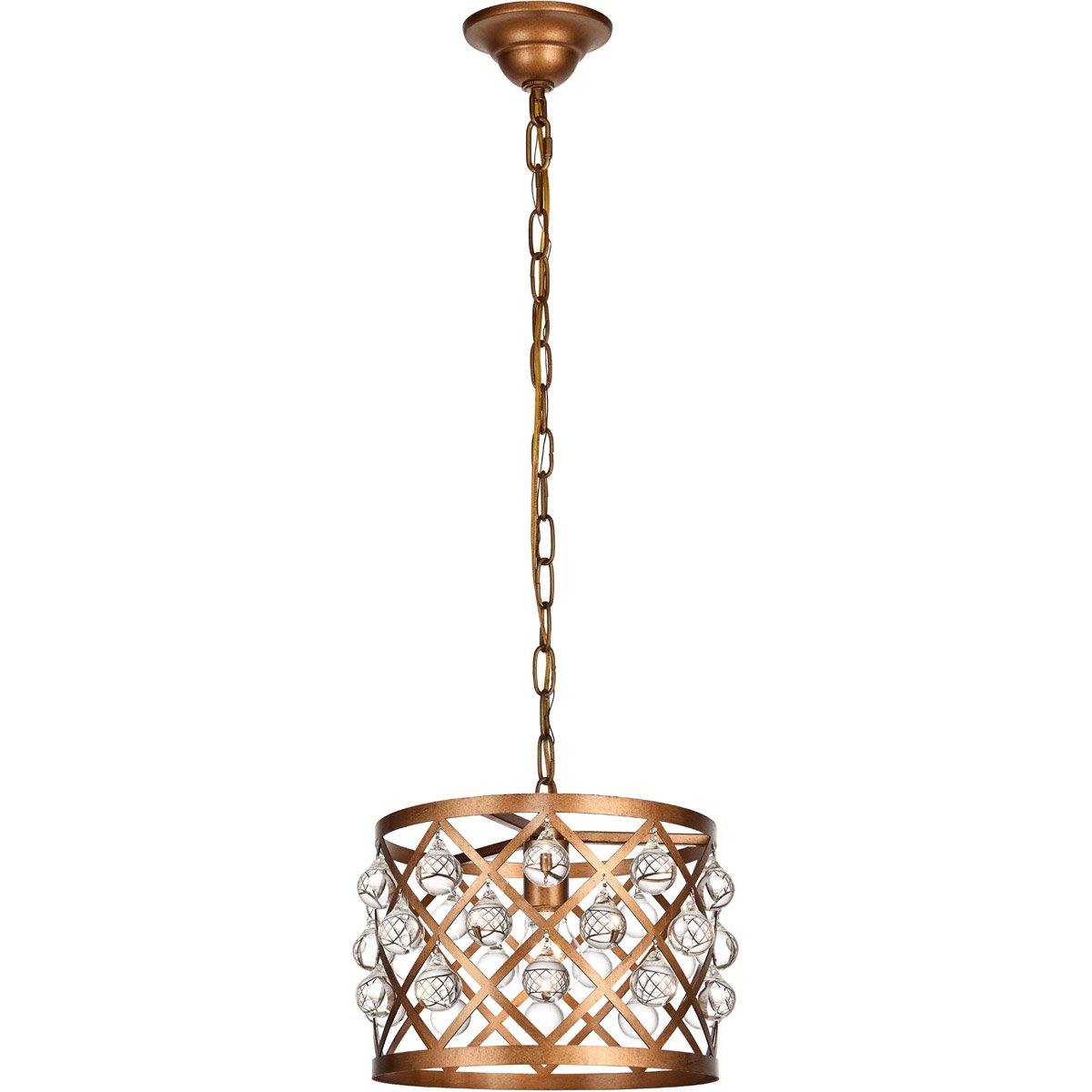 Gold with Crystal Pendant - LV LIGHTING
