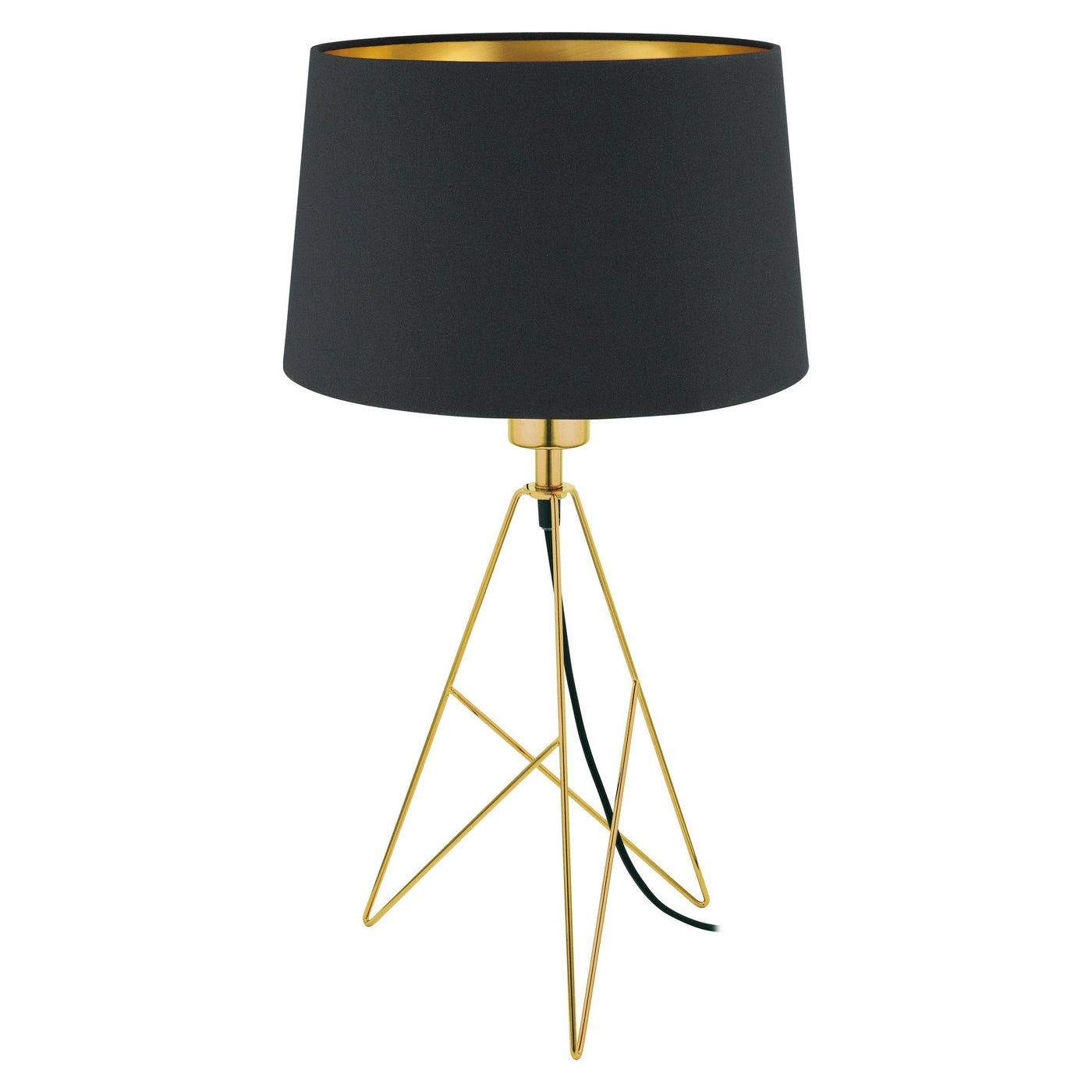 Brass with Black Fabric Shade Table Lamp - LV LIGHTING