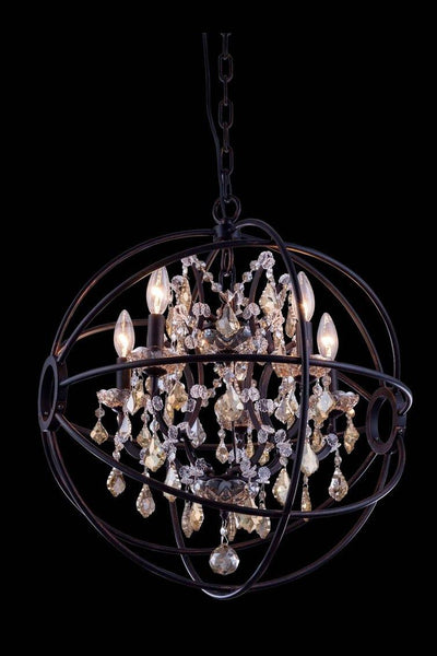 Steel Orbit Frame with Crystal Chandelier - LV LIGHTING