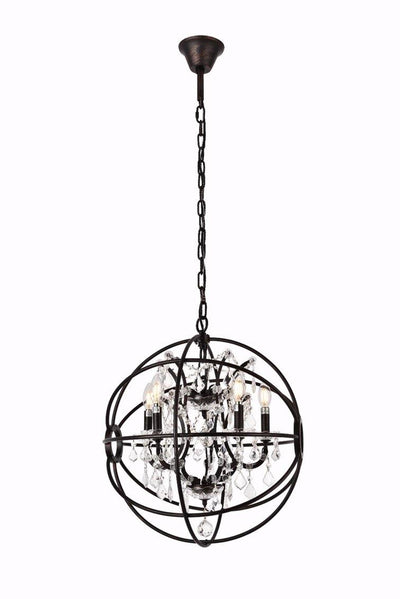 Steel Orbit Frame with Crystal Chandelier - LV LIGHTING