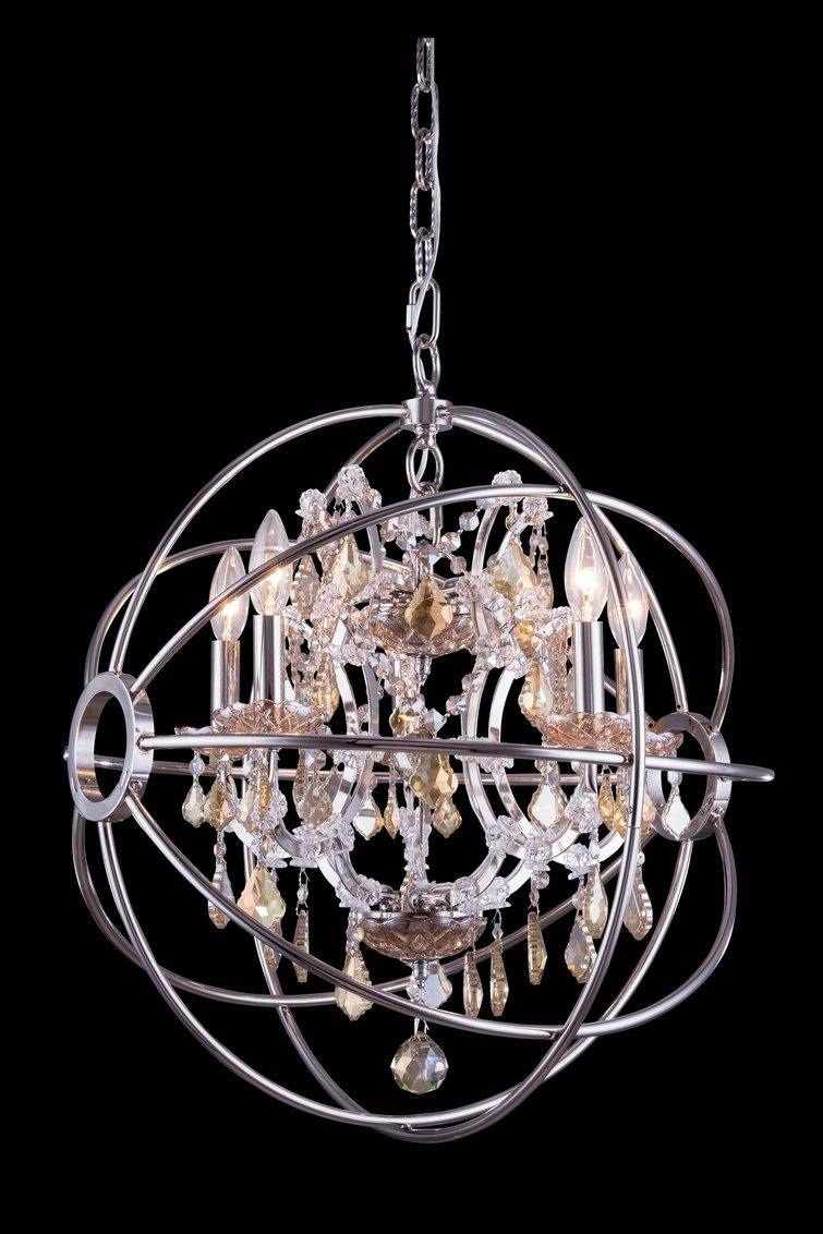 Steel Orbit Frame with Crystal Chandelier - LV LIGHTING