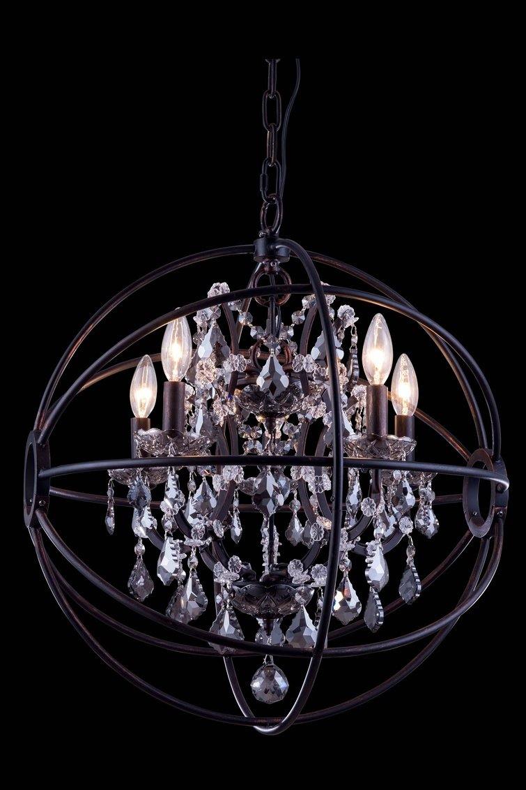 Steel Orbit Frame with Crystal Chandelier - LV LIGHTING