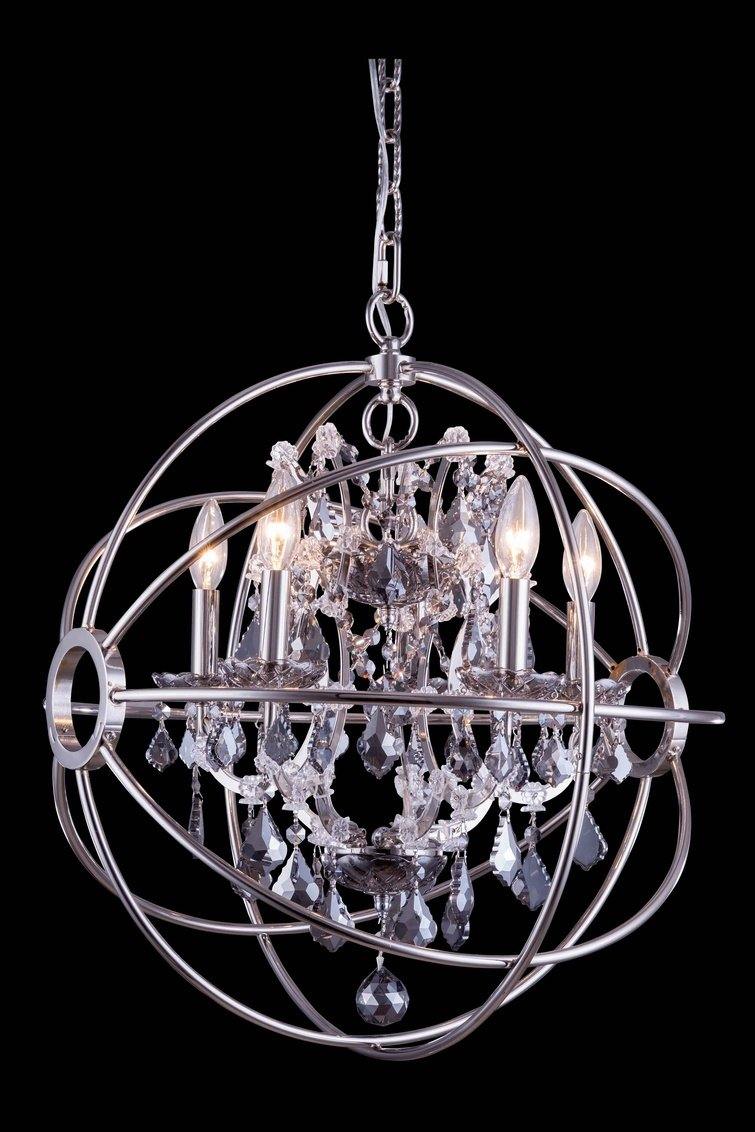 Steel Orbit Frame with Crystal Chandelier - LV LIGHTING