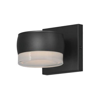 LED Black Aluminum with Clear and White Glass Diffuser Outdoor Wall Sconce - LV LIGHTING