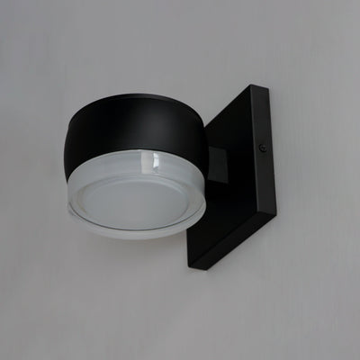 LED Black Aluminum with Clear and White Glass Diffuser Outdoor Wall Sconce - LV LIGHTING