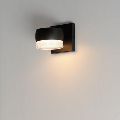 LED Black Aluminum with Clear and White Glass Diffuser Outdoor Wall Sconce - LV LIGHTING