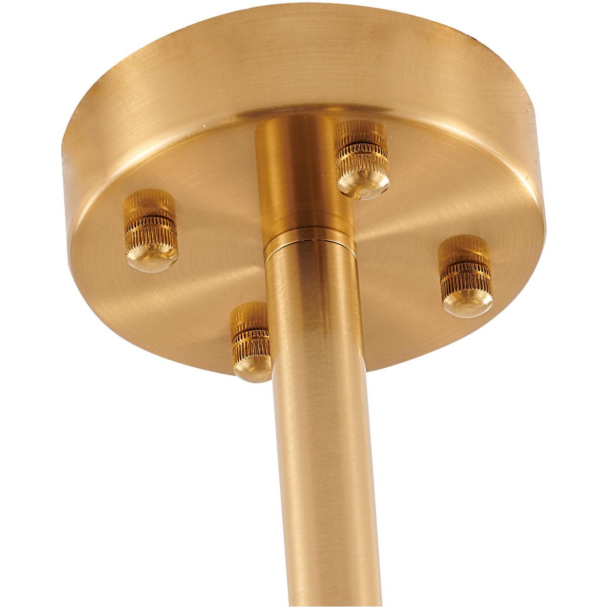 Brass Arms with Ribbed Clear Cylindrical Glass Shade Chandelier - LV LIGHTING