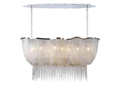 Steel Frame with Chain Shade Linear Chandelier