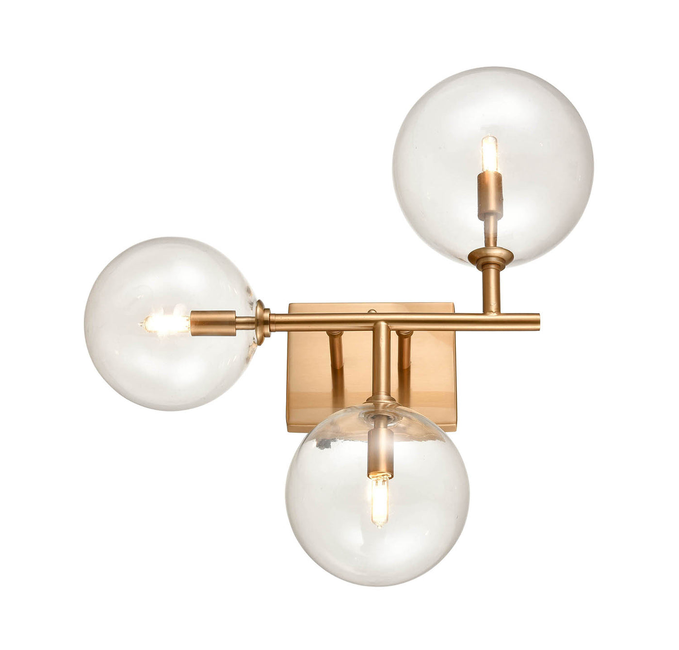 Steel Rod with Clear Glass Globe Wall Sconce