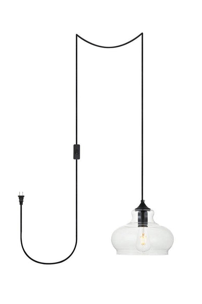 Single Light with Clear Glass plug-in Pendant - LV LIGHTING