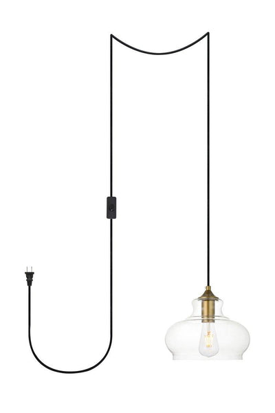 Single Light with Clear Glass plug-in Pendant - LV LIGHTING