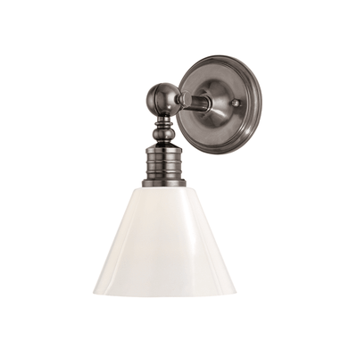 Steel with Opal Glossy Glass Shade Wall Sconce - LV LIGHTING