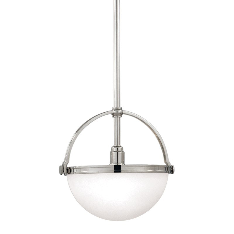 Steel Frame with Opal Matte Glass Shade Pendant