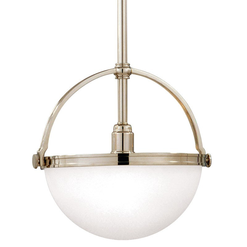 Steel Frame with Opal Matte Glass Shade Pendant
