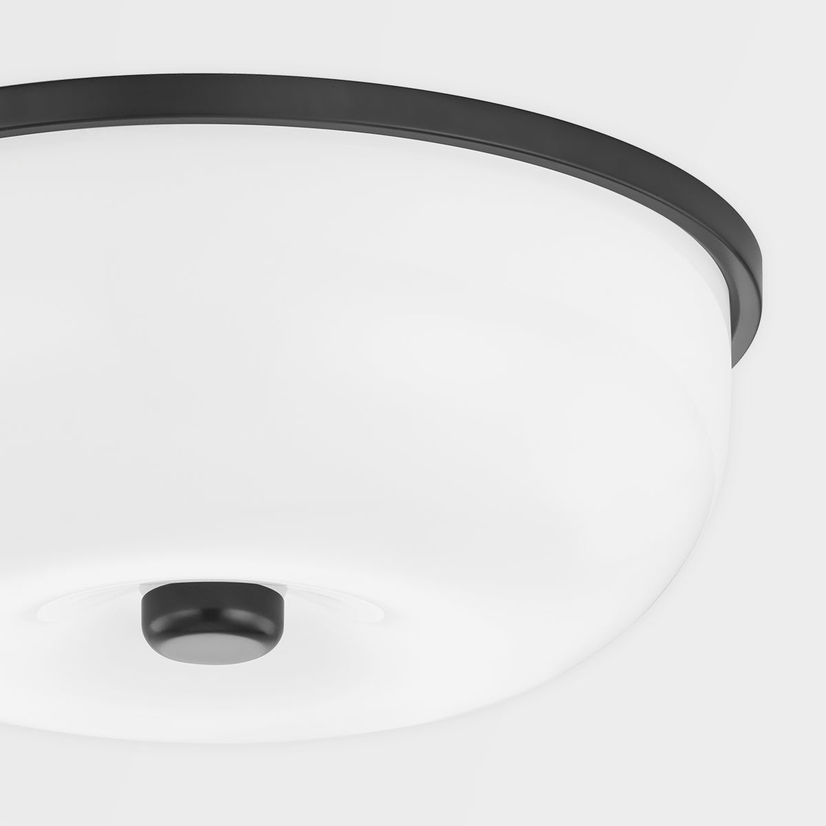 Steel Frame with Opal Shiny Glass Shade Flush Mount