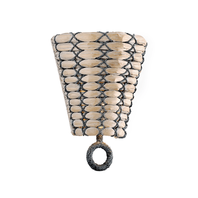 Earthen Bronze wiith Woven Seagrass Shade Wall Sconce - LV LIGHTING