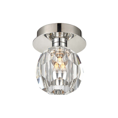 Steel Frame with Clear Crystal Shade Flush Mount
