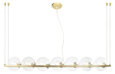 Steel Rectangular Frame with Clear Glass Glob Linear Chandelier