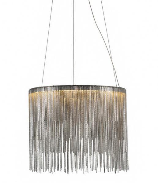 LED Chrome with Aluminum Chain Shade Pendant - LV LIGHTING