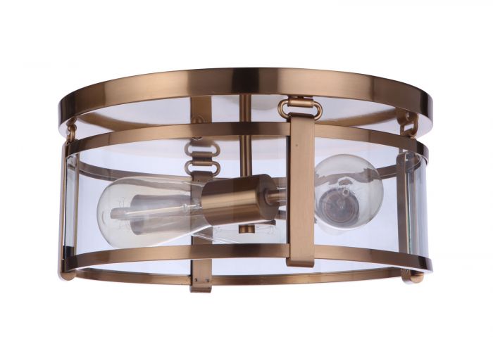 Steel frame with Clear Glass Shade Flush Mount