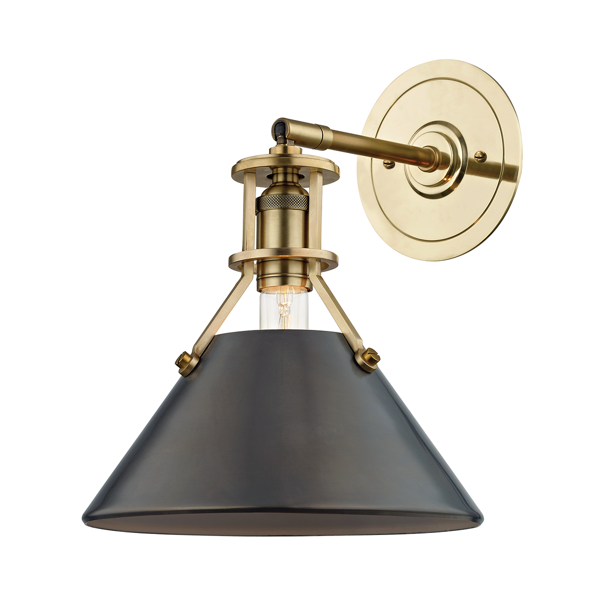 Steel Open Air Cone Shade Wall Sconce