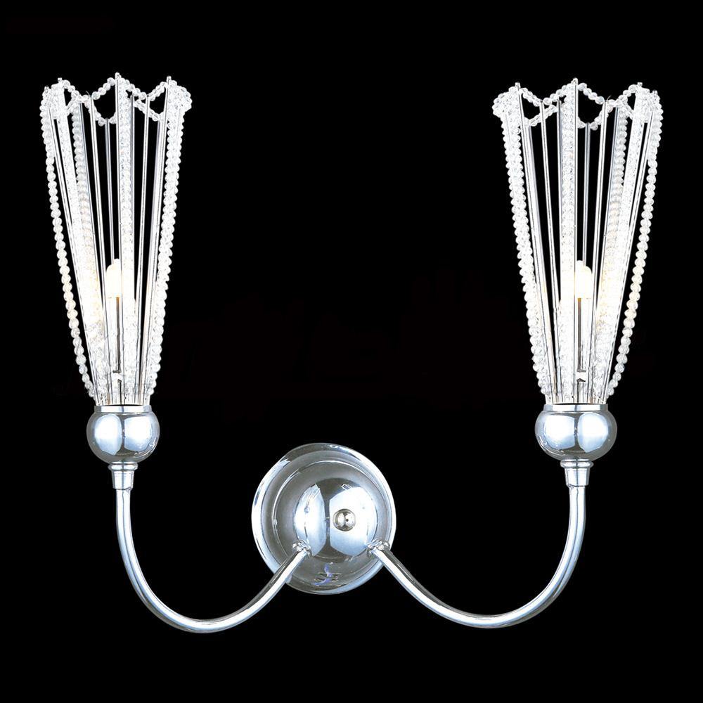 Chrome with Crystal Strand Wall Sconce - LV LIGHTING