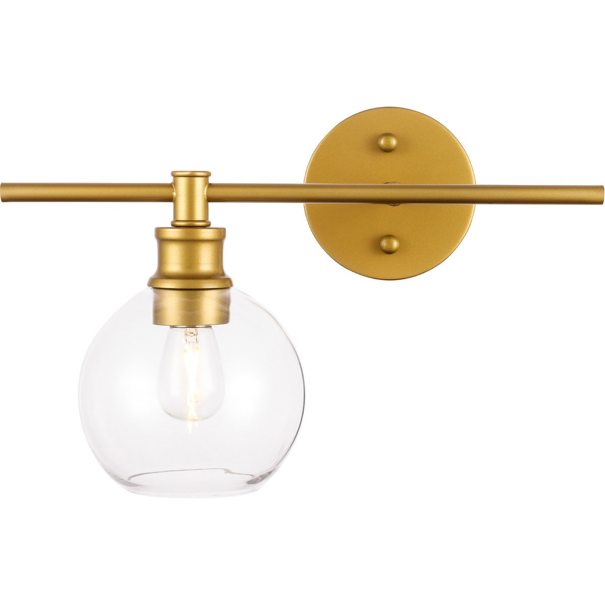 Brass with Clear Glass Wall sconce, Left - LV LIGHTING